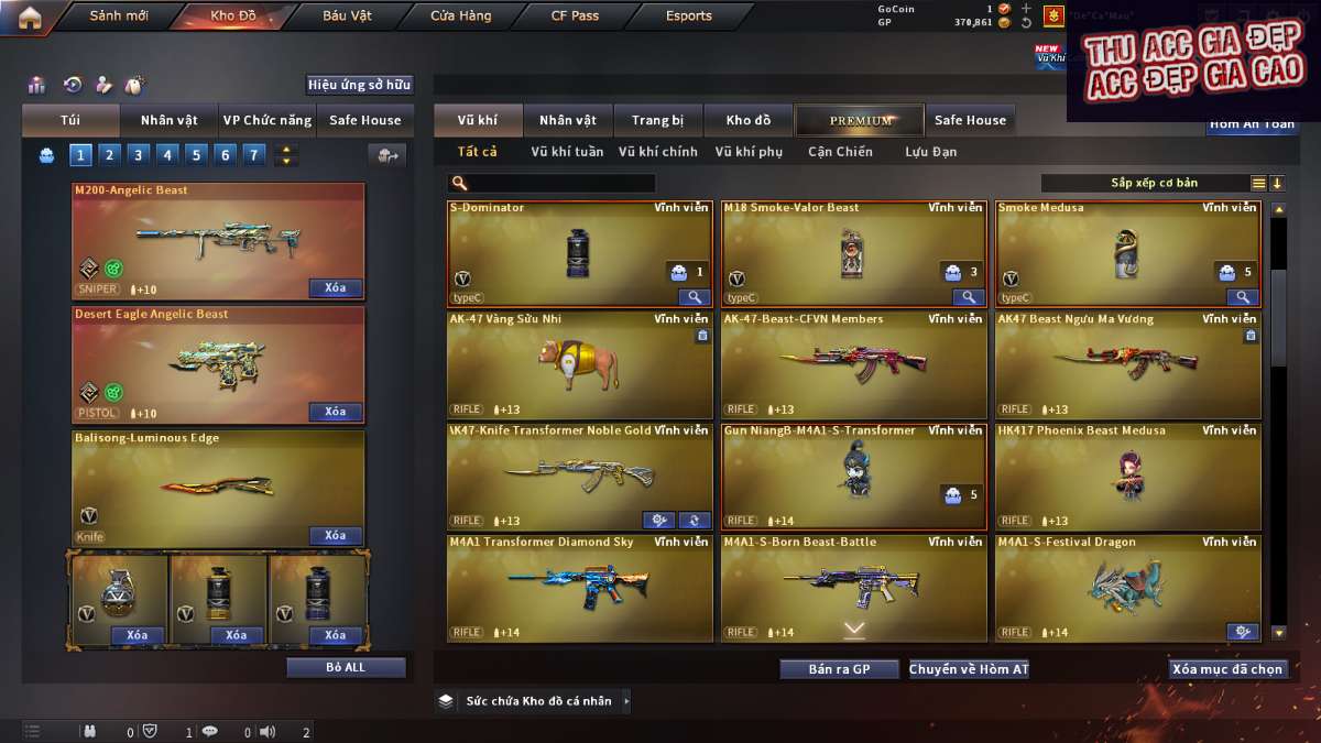 shop acc cf uy tin gia re